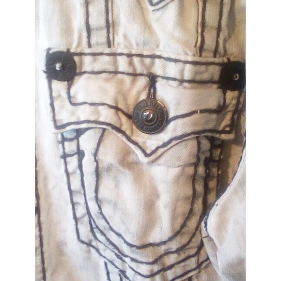 True Religion Jeans Denim Jacket JIMMY Super T  Stone wash grey  XXXL - Picture 5 of 10